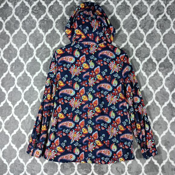 Levis Jacket Womens Medium Floral Paisley Hooded Utility Pockets - Picture 3 of 11